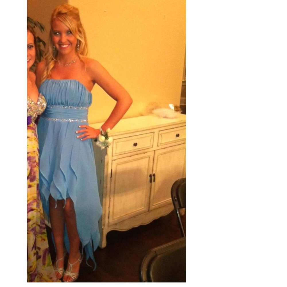 Strapless High Low Prom Dress
